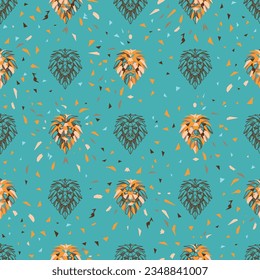 Rows of Shattering Lion Heads Geometric