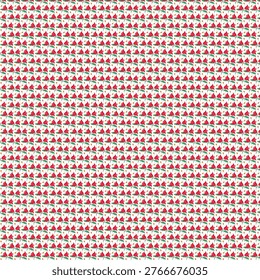 Rows of small red chili peppers with green leaves isolated on white