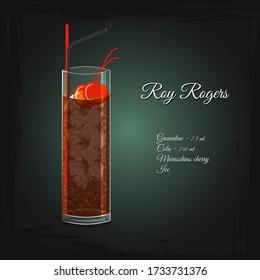 Roy Rogers Non-alcoholic Cocktail Vector