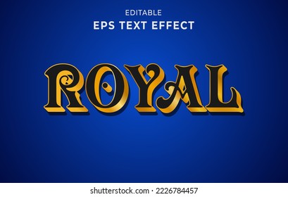 royal 3D editable text effect template, text effect style