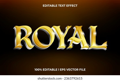 Royal 3d text effect with glow theme. typography for products tittle