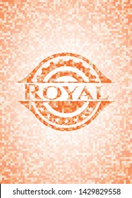 Royal abstract orange mosaic emblem