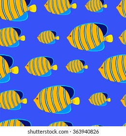 Royal angelfish seamless background