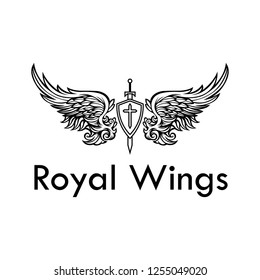 Royal Angelic Wings Tattoo, Logo Sample