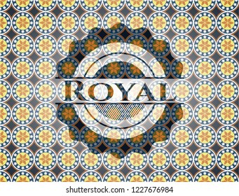 Royal arabesque style emblem. arabic decoration.