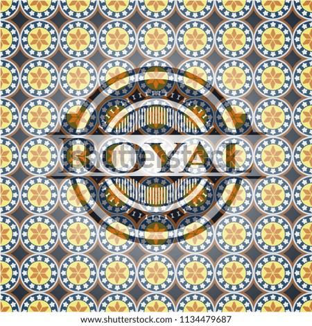Royal arabic emblem background. Arabesque decoration.