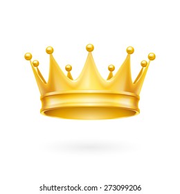 Royal attribute golden crown isolated on a white background