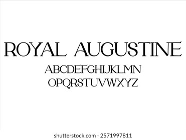 Royal Augustine font for logo and headline. Isolated vector typeset