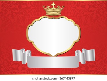 royal background with frame and crown