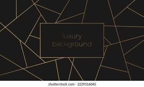 royal background with gold polygonal lines and frame for text