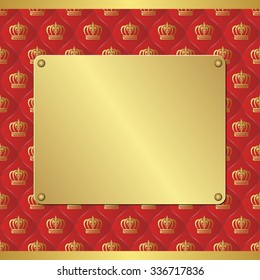 royal background with golden plaque