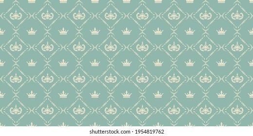 Royal background pattern vintage style, wallpaper. Great for postcards, covers, wallpapers. Seamless pattern, texture for your design. Vector illustration 
