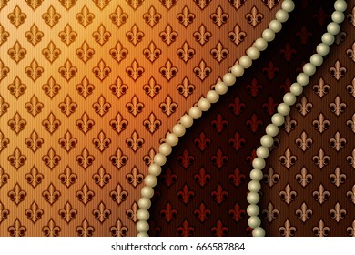 Royal background with a pearl decoration. Vector illustration.