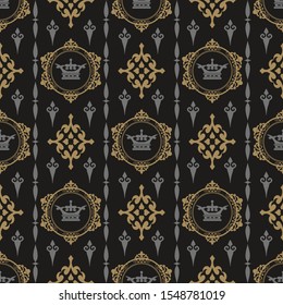 Royal Background, Seamless Pattern. Suitable for Book Cover, Poster, Logo, Invitation. Vector.