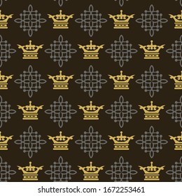 Royal Background Vector | Texture Pattern Design | Gold And Black | Seamless Wallpaper For Interior Design