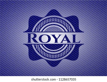 Royal badge with jean texture