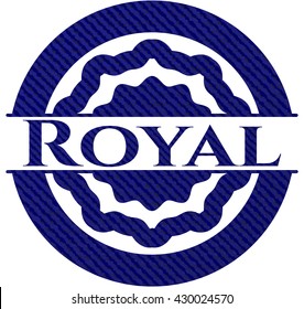 Royal badge with jean texture