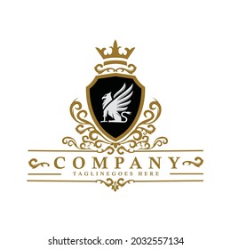 Griffin-Schild-Logo für königliche Abzeichen