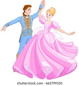 The royal ball dance of Cinderella and Prince svg