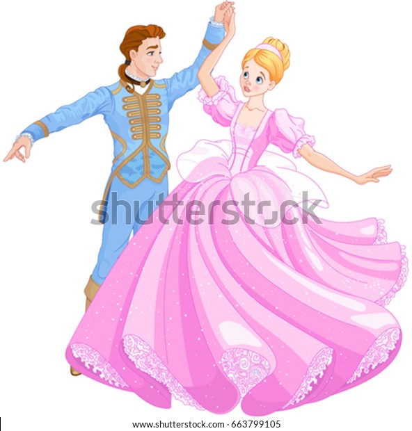 The royal ball dance of Cinderella and Prince wallpaper for girls' bedroom walls. 