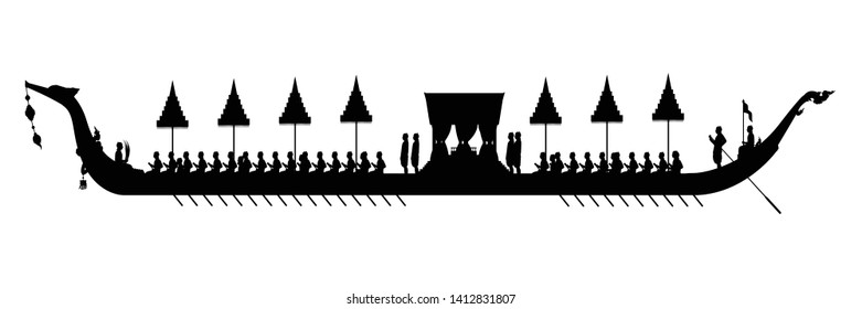 O vetor de silhueta Royal Barge Suphannahong
