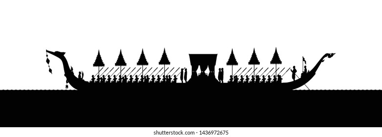 The Royal Barge Suphannahong silhouette vector