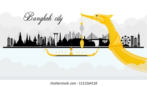The Royal Barge Suphannahong in Thailand and Landmarks