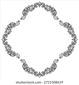 Diseño de marco decorativo barroco real