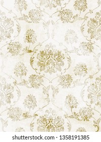 Royal Baroque texture pattern Vector. Floral ornament decoration. Victorian engraved retro design. Vintage grunge fabric decors. Luxury fabrics