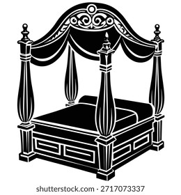 Icono de la cama real en blanco