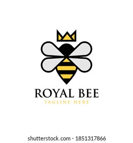 Logo de la abeja real. Modelo de diseño gráfico de miel de abeja ilustración vectorial