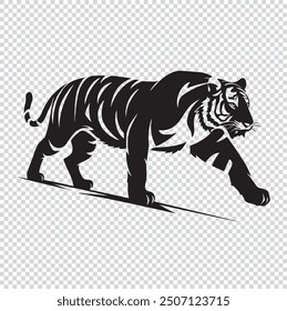 Royal Bengal tiger illustration in black lines