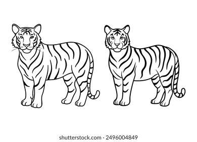 Royal Bengal Tiger line art vector