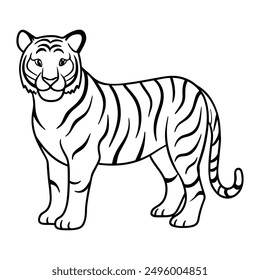 Royal Bengal Tiger line art vector