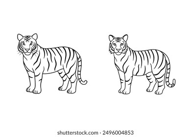 Royal Bengal Tiger line art vector