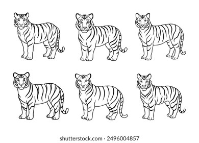 Royal Bengal Tiger line art vector