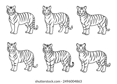 Royal Bengal Tiger line art vector