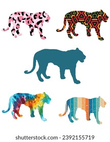 Royal Bengal Tiger Silhouettes Vector 