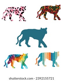 Royal Bengal Tiger Silhouettes Vector 