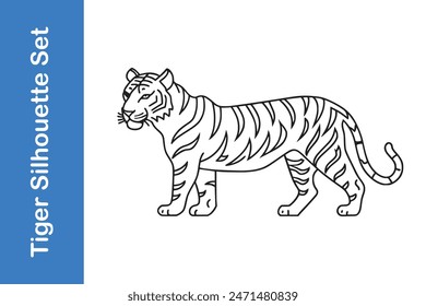 Royal Bengal Tiger with vector collection. 