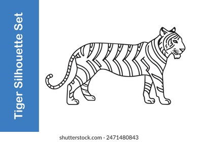 Royal Bengal Tiger with vector collection. 