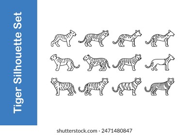 Royal Bengal Tiger with vector collection. 