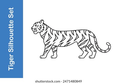 Royal Bengal Tiger with vector collection. 