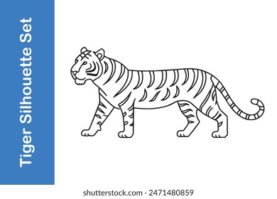 Royal Bengal Tiger with vector collection. 