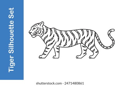 Royal Bengal Tiger with vector collection. 