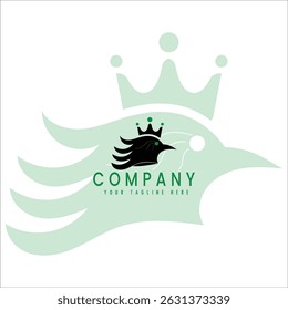 Royal Bird Crown Logo Design Elegant Modern Animal Emblem for Business and Branding