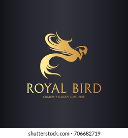 Royal Bird Logo. Fenix logotype. Easy to change color, size and text. 