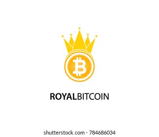 Royal Bitcoin logo template design vector