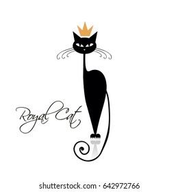 Royal black cat design