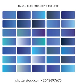 Royal blue color gradient palette with shades and variations
